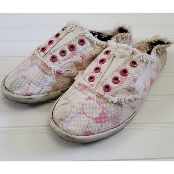 Coach Shoes Coach Signature Katie Slip On Raw Edge Sneakers Shoes